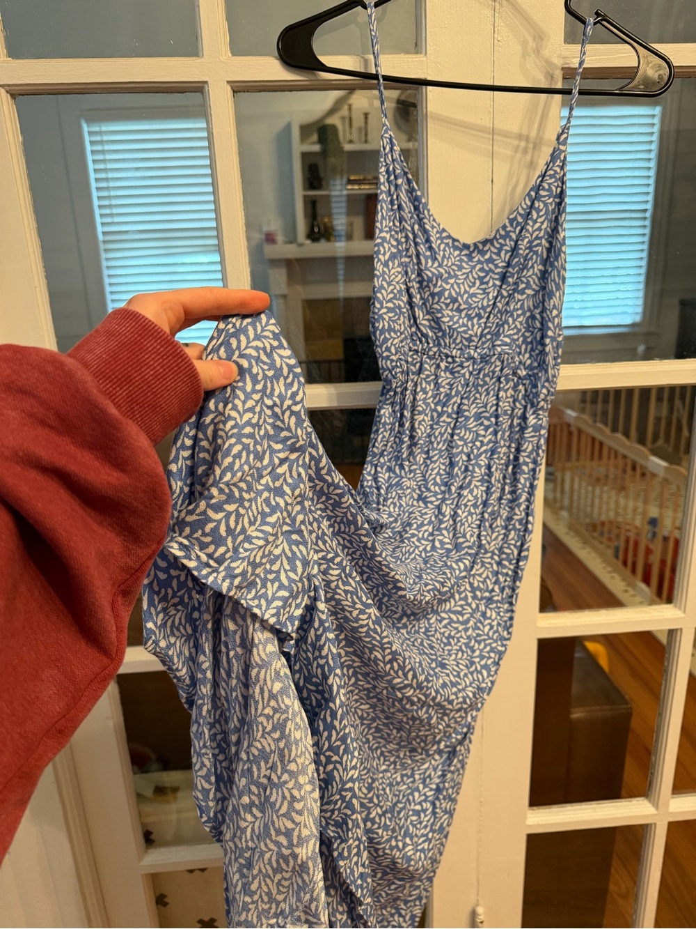 HiLo blue and white maxi dress